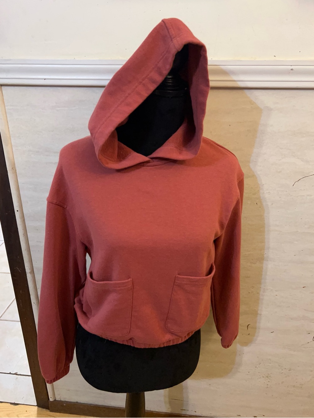 Paper Crane cropped long-sleeve hoodie sweatshirt